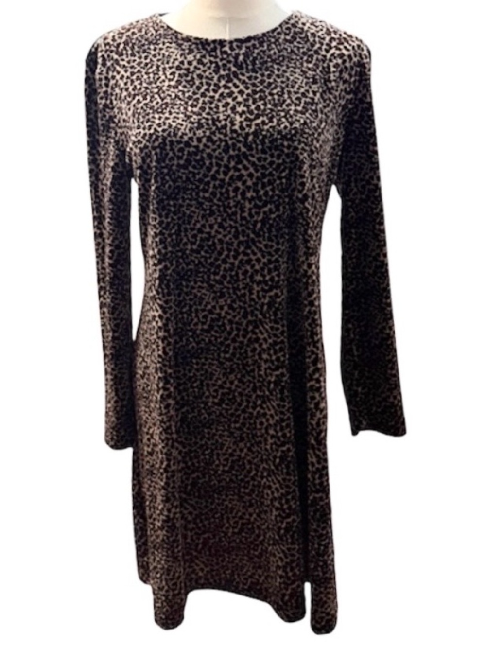 Vintage Long Sleeve Animal / Leopard Print Dress size women’s 10 large